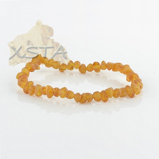 Raw amber bracelet - cognac color